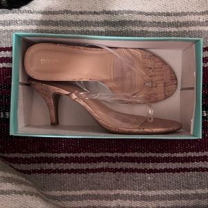 Clear Strap Flip Flop Mini Heels